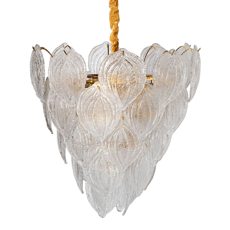 Люстра Textured Glass Chandelier Petal 10 Глянцевое золото Люстра Textured Glass Chandelier Petal 10 Глянцевое золото в Орле | Loft Concept