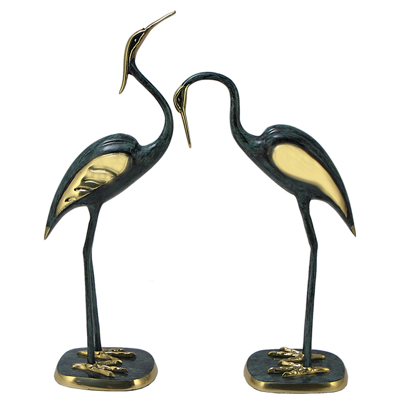 Статуэтка бронзовая пара Журавли синие Bronze Birds Бронза Синий Статуэтка бронзовая пара Журавли синие Bronze Birds Бронза Синий в Орле | Loft Concept