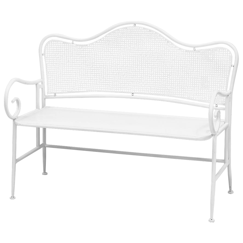 Скамья белая в стиле прованс Miah Bench White Белый Скамья белая в стиле прованс Miah Bench White Белый в Орле | Loft Concept