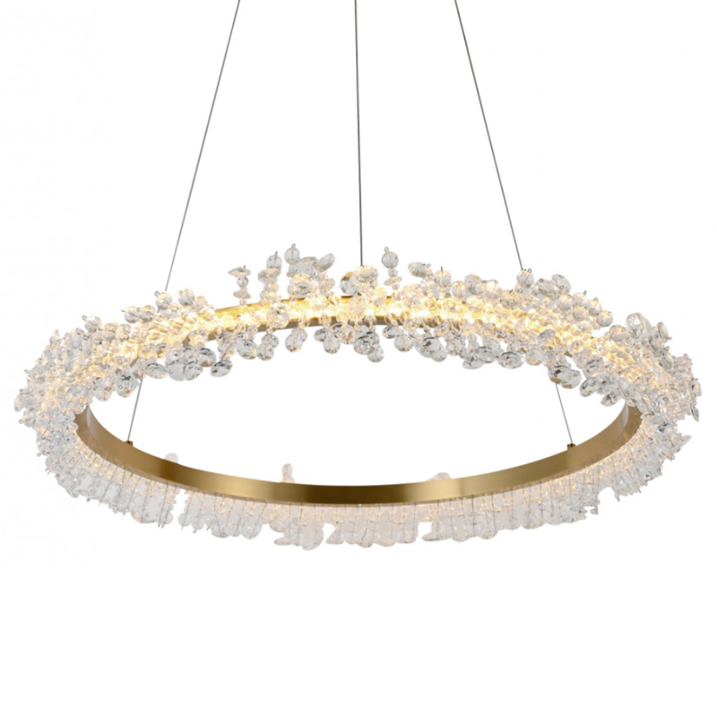Crystal round chandelier Светильник Кольцо из Хрусталя Прозрачный Латунь Crystal round chandelier Светильник Кольцо из Хрусталя Прозрачный Латунь в Орле | Loft Concept