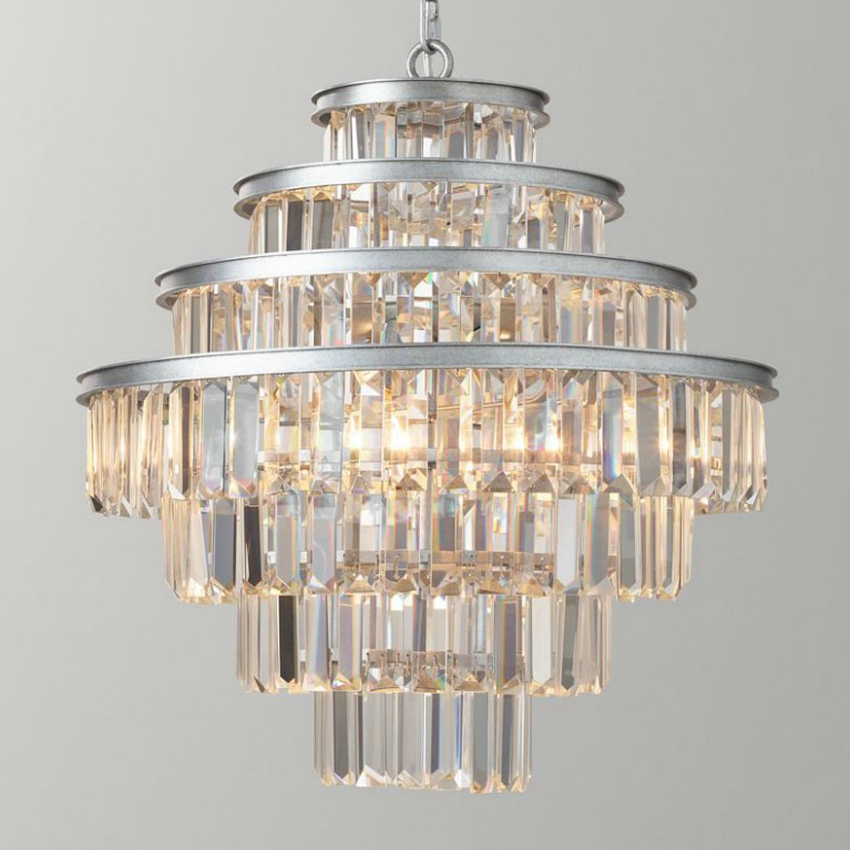 Люстра Alaine Crystal Large Pendant Silver Серебряный Прозрачное Стекло Люстра Alaine Crystal Large Pendant Silver Серебряный Прозрачное Стекло в Орле | Loft Concept