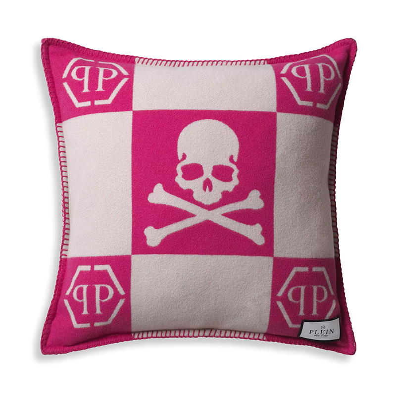 Подушка Philipp Plein Cushion Cashmere Skull 45 x 45 Pink Розовый Белый Подушка Philipp Plein Cushion Cashmere Skull 45 x 45 Pink Розовый Белый в Орле | Loft Concept