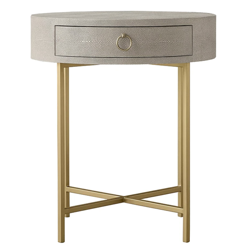 Gaston Stingray Round Gray Side Table Приставной стол серый скат Золотой Серый Gaston Stingray Round Gray Side Table Приставной стол серый скат Золотой Серый в Орле | Loft Concept