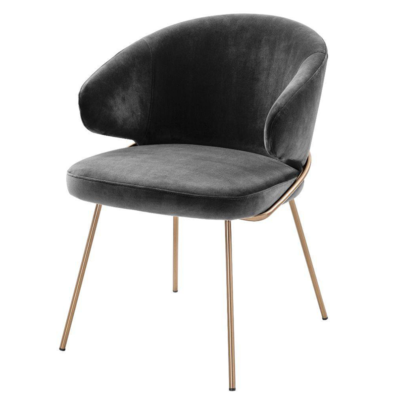 Стул Eichholtz Dining Chair Kinley dark grey Серый Латунь Стул Eichholtz Dining Chair Kinley dark grey Серый Латунь в Орле | Loft Concept
