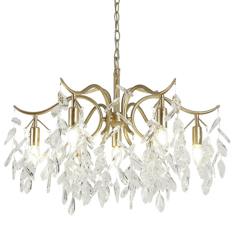 Люстра Hanging Crystal Leaves Chandelier 71 матовое золото Прозрачный (Transparent) Люстра Hanging Crystal Leaves Chandelier 71 матовое золото Прозрачный (Transparent) в Орле | Loft Concept