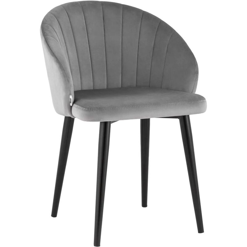 Стул Balsari Chair Светло-Серый Велюр Светло-серый Черный Стул Balsari Chair Светло-Серый Велюр Светло-серый Черный в Орле | Loft Concept