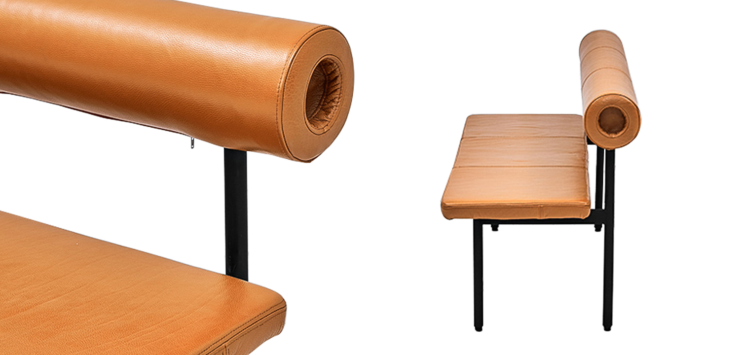 Диван-скамья с обивкой из натуральной кожи Timms Leather Sofa Bench - фото