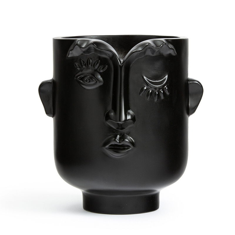 Ваза Black Head Vase Глянцевый черный Ваза Black Head Vase Глянцевый черный в Орле | Loft Concept