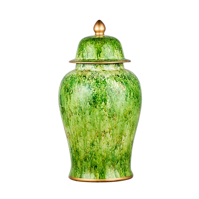 Ваза Vase Gold Edging 24 Зеленый Золотой Ваза Vase Gold Edging 24 Зеленый Золотой в Орле | Loft Concept