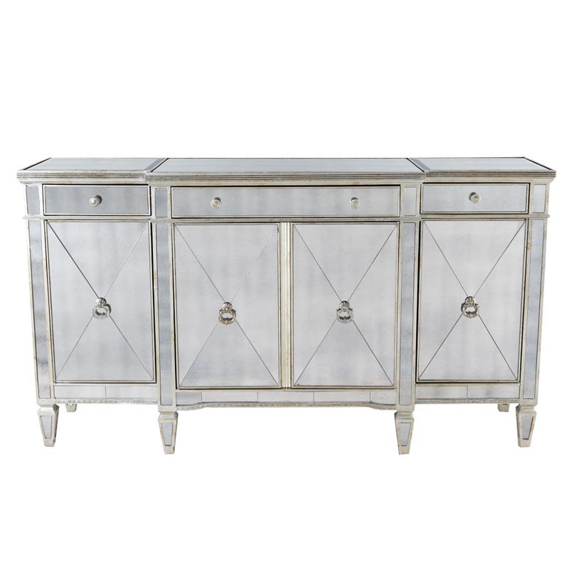 Комод зеркальный Celso Mirrored Chest of drawers 3 ящика и 4 дверцы Зеркало Комод зеркальный Celso Mirrored Chest of drawers 3 ящика и 4 дверцы Зеркало в Орле | Loft Concept