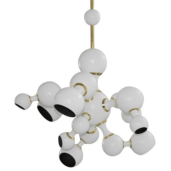 Люстра Atomic Suspension white Delightfull Золотой Белый Люстра Atomic Suspension white Delightfull Золотой Белый в Орле | Loft Concept