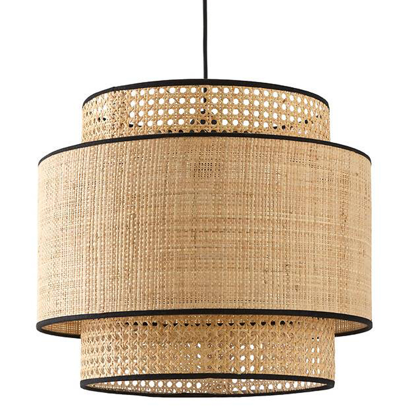 Подвесной светильник Ottar Dual Wicker beige black Бежевый Черный Подвесной светильник Ottar Dual Wicker beige black Бежевый Черный в Орле | Loft Concept