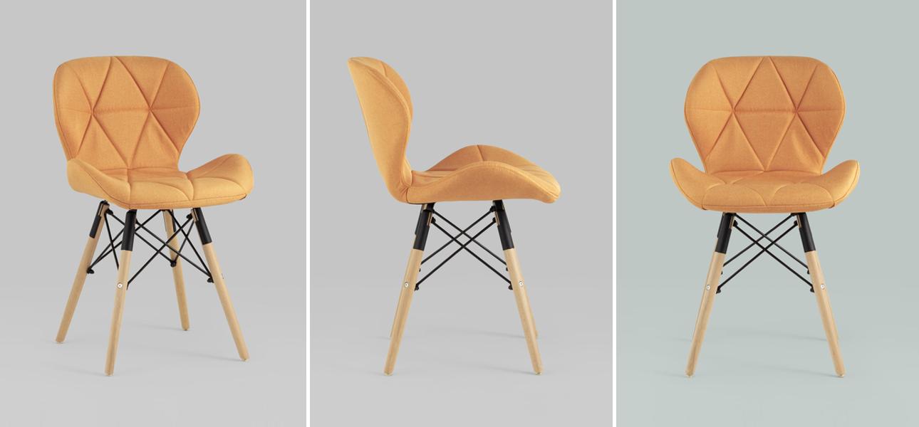 Стул Jeroen Chair Рогожка Оранжевый Цвет - фото