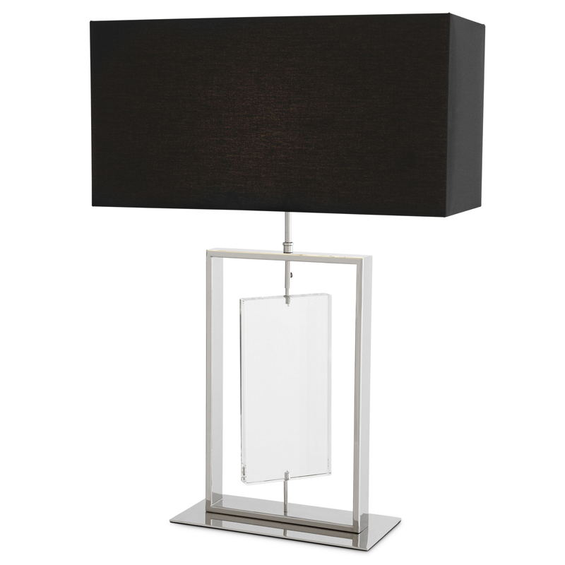 Настольная лампа Eichholtz Table Lamp Forum Никель Черный Прозрачный Настольная лампа Eichholtz Table Lamp Forum Никель Черный Прозрачный в Орле | Loft Concept