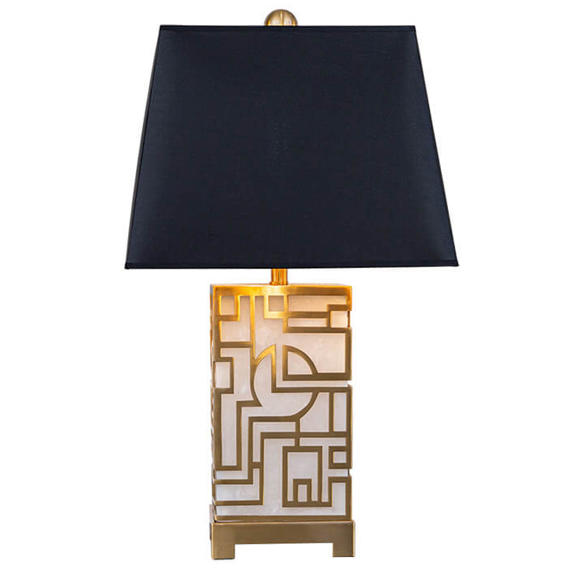 Настольная лампа с абажуром Aniqa Table Lamp Черный Золотой Белый Настольная лампа с абажуром Aniqa Table Lamp Черный Золотой Белый в Орле | Loft Concept
