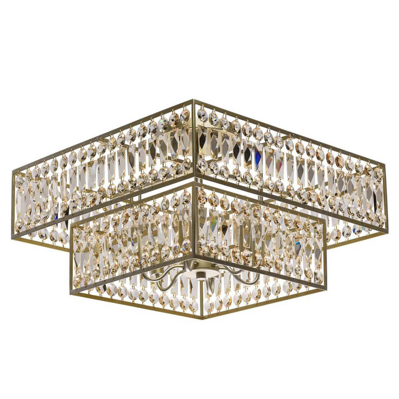 Потолочный светильник Crystal Inserts Lamp amber 6 Янтарь (Amber) Золотой в Орле | Loft Concept 