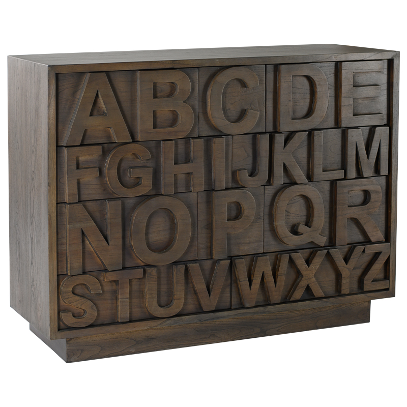 Комод в стиле лофт с английским алфавитом English Alphabet Chest of Drawers Коричневый Комод в стиле лофт с английским алфавитом English Alphabet Chest of Drawers Коричневый в Орле | Loft Concept