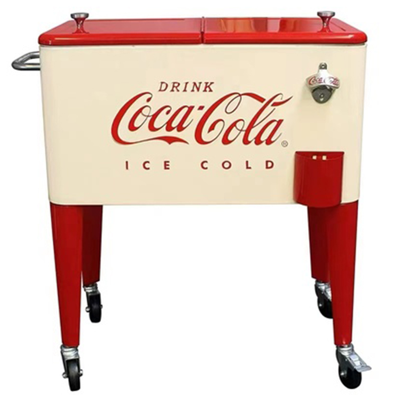Куллер Retro Metal Coca-Cola Cooler Красный (Red) Бежевый в Орле | Loft Concept 