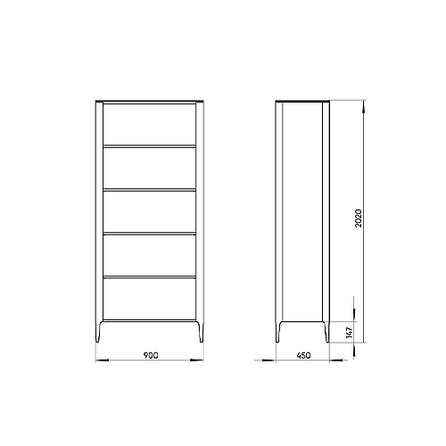 Стеллаж прямой серый с открытыми полками Type  в Орле
