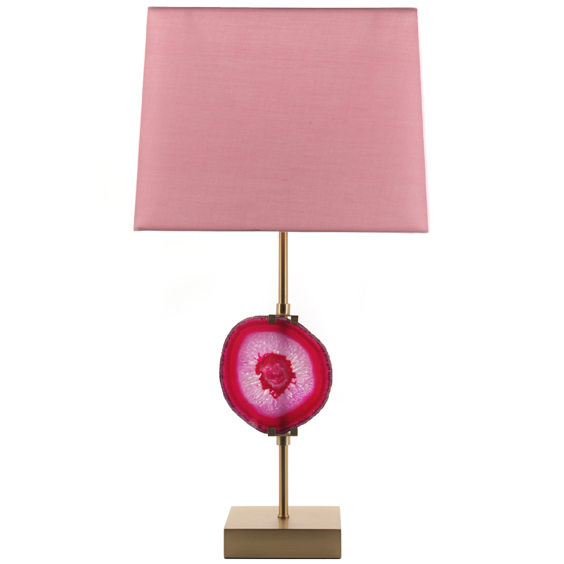 Настольная лампа Pink Agate Design Table Lamp Розовый Латунь Настольная лампа Pink Agate Design Table Lamp Розовый Латунь в Орле | Loft Concept
