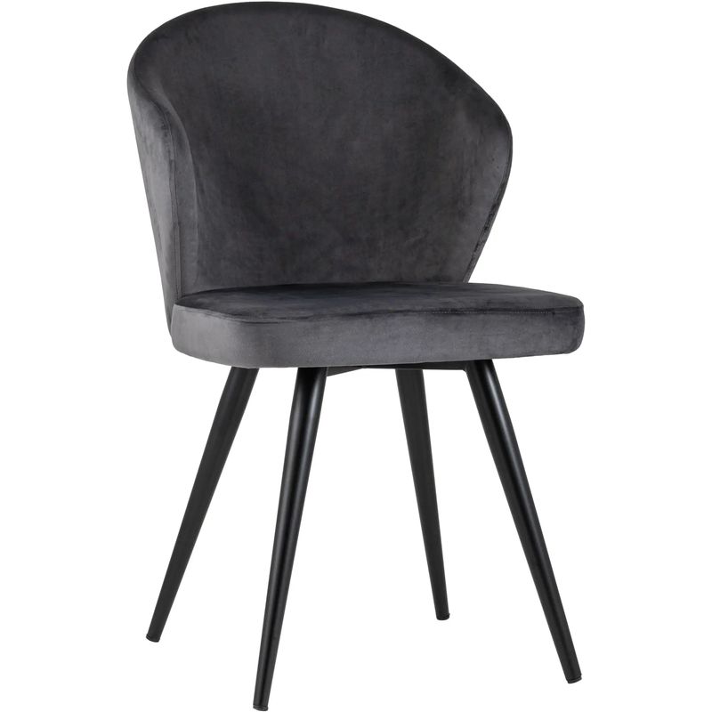 Стул Темно-Серый Бархат Volante Chair Серый Черный Стул Темно-Серый Бархат Volante Chair Серый Черный в Орле | Loft Concept
