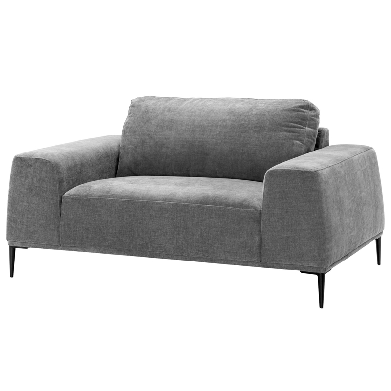 Кресло Eichholtz Loveseat Montado grey Серый Черный Кресло Eichholtz Loveseat Montado grey Серый Черный в Орле | Loft Concept