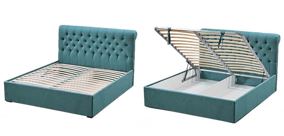 Кровать Turquoise Capitone Bed Кровать Turquoise Capitone Bed - Loft-Concept в Орле