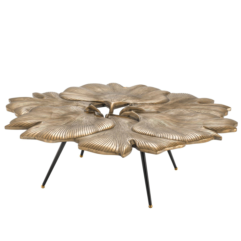 Кофейный стол Eichholtz Coffee Table Ginkgo Латунь Античная полированная Черный Кофейный стол Eichholtz Coffee Table Ginkgo Латунь Античная полированная Черный в Орле | Loft Concept