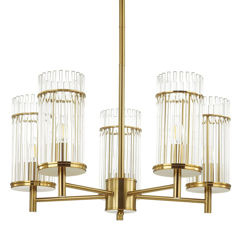 Люстра Wendel Chandelier 5 Глянцевое золото Прозрачный Люстра Wendel Chandelier 5 Глянцевое золото Прозрачный в Орле | Loft Concept