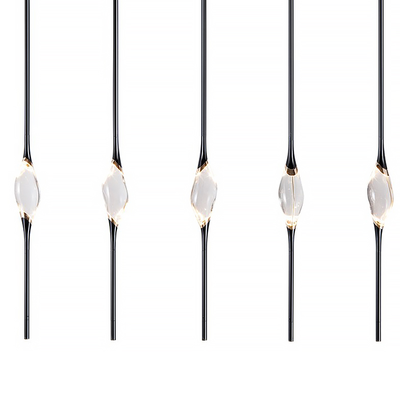 Подвесной светильник 12 Rectangle Chandelier Black Черный Прозрачный в Орле | Loft Concept 