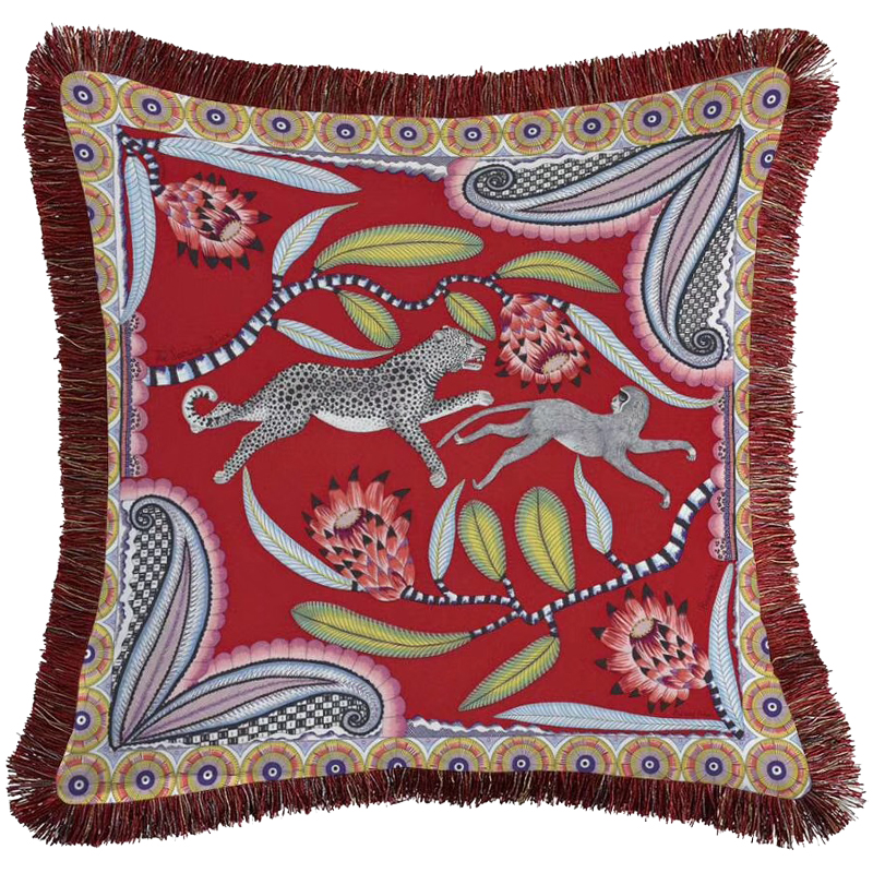 Декоративная подушка Jungle Red 169 Красный Мульти Декоративная подушка Jungle Red 169 Красный Мульти в Орле | Loft Concept