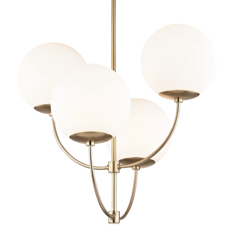 Люстра Breasal White Matte Balls Chandelier Brass Латунь Белое матовое стекло Люстра Breasal White Matte Balls Chandelier Brass Латунь Белое матовое стекло в Орле | Loft Concept