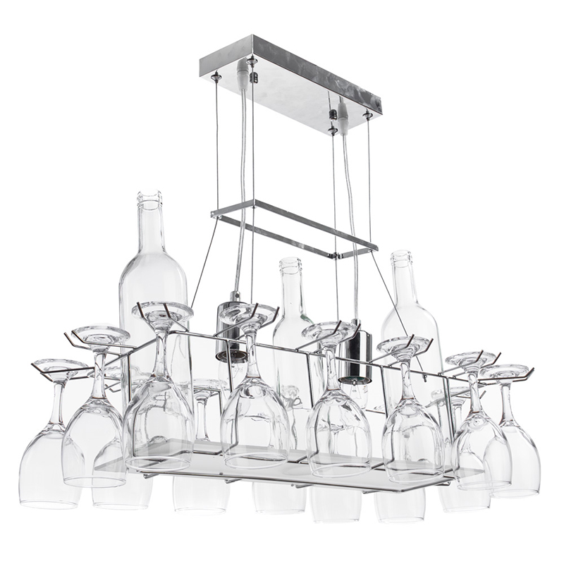 Люстра Bottles and Glasses Chandelier Прозрачный Хром в Орле | Loft Concept 
