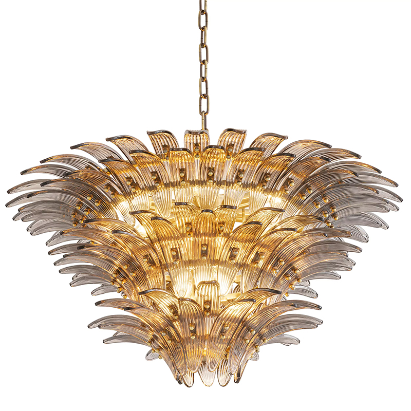 Люстра Eichholtz Chandelier Italo Латунь Стекло Смок Люстра Eichholtz Chandelier Italo Латунь Стекло Смок в Орле | Loft Concept