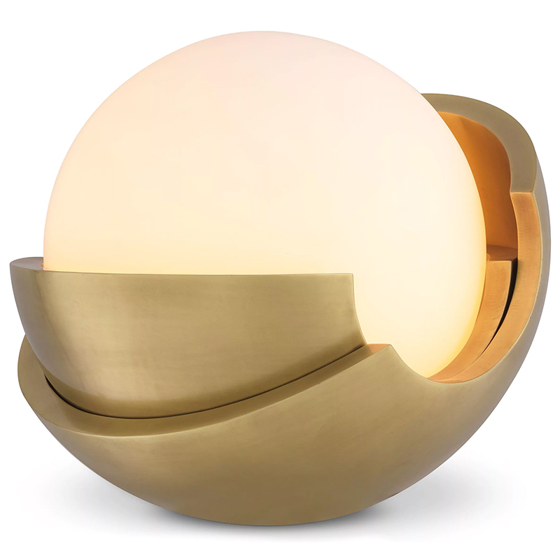 Настольная лампа Eichholtz Table Lamp Cabo Белое матовое стекло Латунь Настольная лампа Eichholtz Table Lamp Cabo Белое матовое стекло Латунь в Орле | Loft Concept