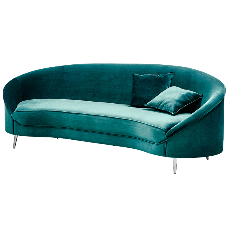 Диван Paulet Sofa Изумрудный велюр Бирюзовый Хром в Орле | Loft Concept 