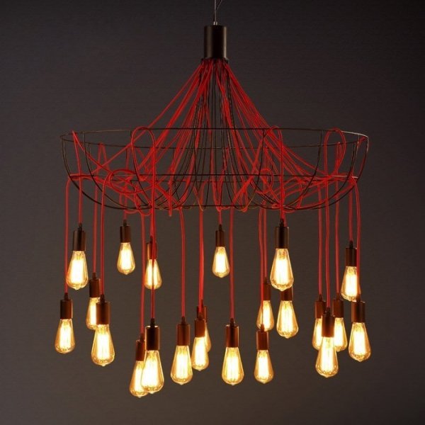 Люстра Blood Wire Chandelier Red 21 Красный Черный Люстра Blood Wire Chandelier Red 21 Красный Черный в Орле | Loft Concept