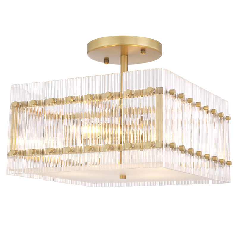Потолочный светильник Eichholtz Ceiling Lamp Ruby Square Прозрачное Стекло Латунь Потолочный светильник Eichholtz Ceiling Lamp Ruby Square Прозрачное Стекло Латунь в Орле | Loft Concept