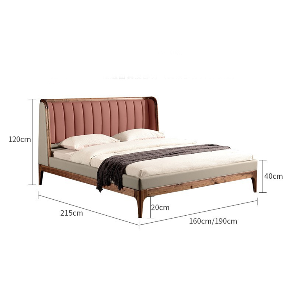 Кровать двуспальная с мягким изголовьем Moon Walnut Bed в Орле