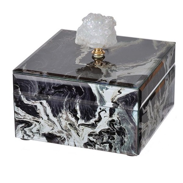 Шкатулка Gray Marble горный хрусталь S Серый Шкатулка Gray Marble горный хрусталь S Серый в Орле | Loft Concept
