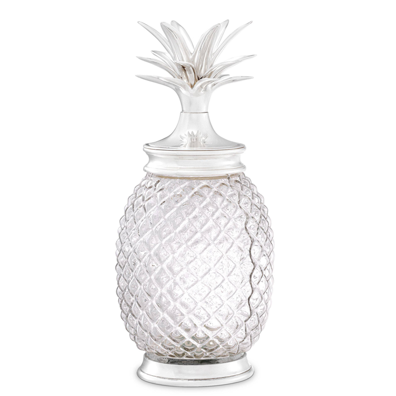 Ваза с крышкой Eichholtz Jar Hayworth silver Серебряный Прозрачный Ваза с крышкой Eichholtz Jar Hayworth silver Серебряный Прозрачный в Орле | Loft Concept