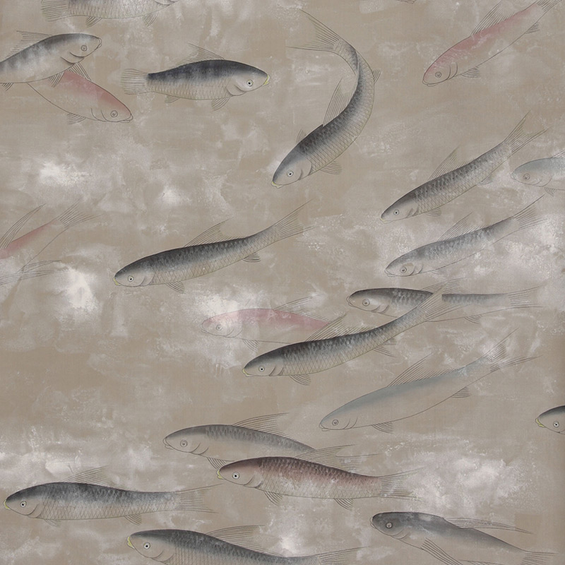 Обои ручная роспись Fishes Blue Pearl on Lead Grey dyed silk with antiquing Обои ручная роспись Fishes Blue Pearl on Lead Grey dyed silk with antiquing в Орле | Loft Concept
