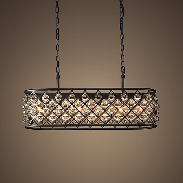 Люстра RH Spencer Rectangular Chandelier 80 Черный Люстра RH Spencer Rectangular Chandelier 80 Черный в Орле | Loft Concept