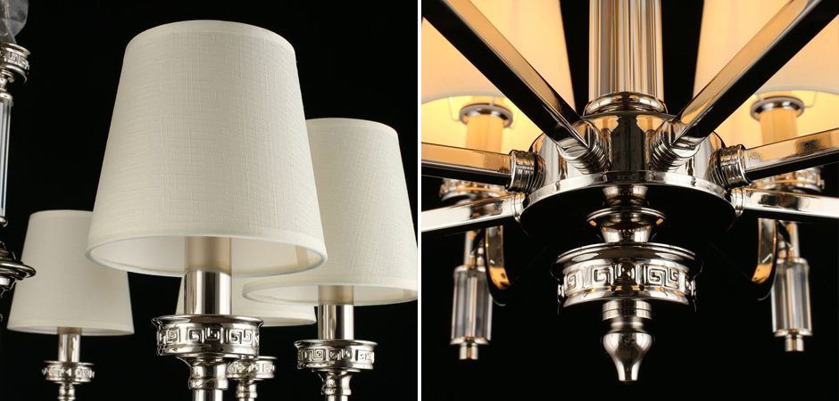 Люстра с тканевыми абажурами Brolevbrus Хром - фото №1