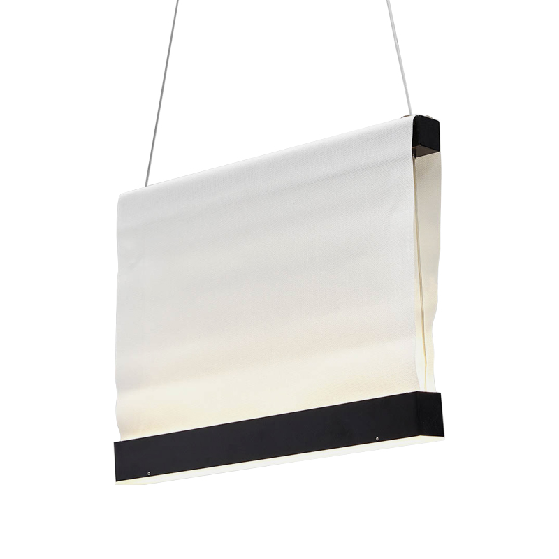 Дизайнерский подвесной светильник из текстиля CANVAS HANGING LAMP 30 Белый Черный Дизайнерский подвесной светильник из текстиля CANVAS HANGING LAMP 30 Белый Черный в Орле | Loft Concept