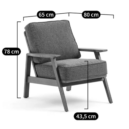 Кресло с каркасом из массива дуба Deniaud Oak Grey Armchair Кресло с каркасом из массива дуба Deniaud Oak Grey Armchair в Орле