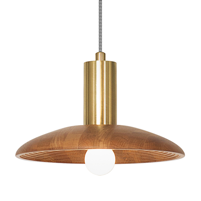 Подвесной светильник WOOD Hanging Lamp Коричневый Древесина Латунь Подвесной светильник WOOD Hanging Lamp Коричневый Древесина Латунь в Орле | Loft Concept