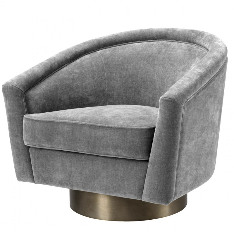 Кресло Eichholtz Swivel Chair Catene Grey Серый матовое золото Кресло Eichholtz Swivel Chair Catene Grey Серый матовое золото в Орле | Loft Concept