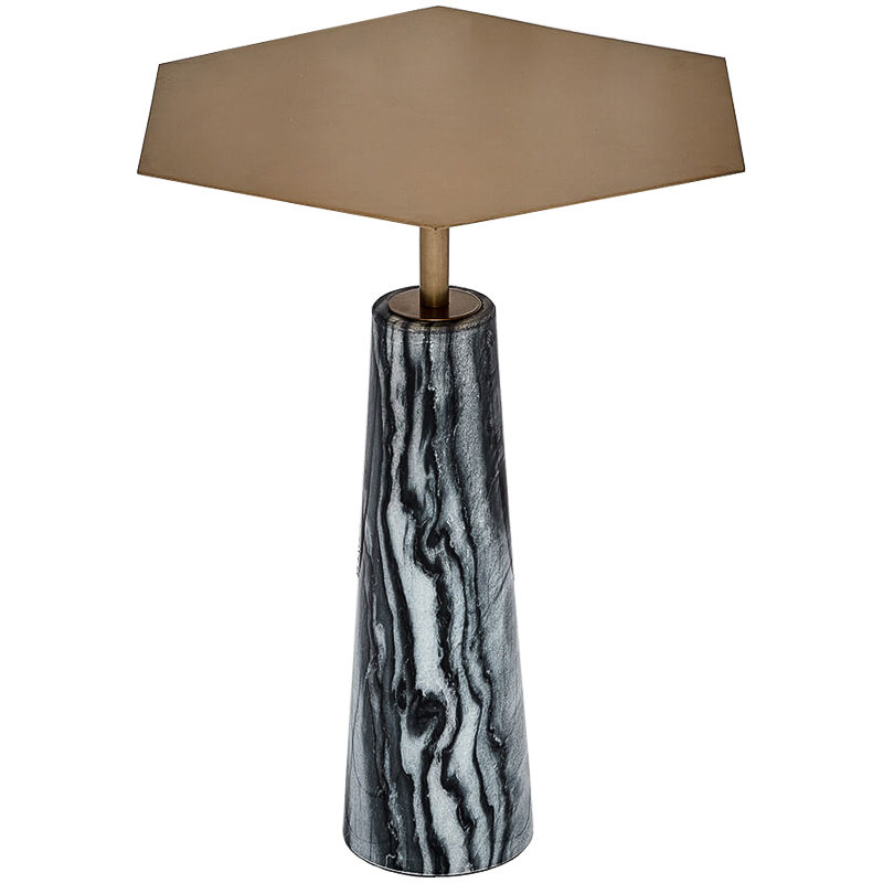 Приставной стол Chrysa Side Table Черно-белый Золотой Приставной стол Chrysa Side Table Черно-белый Золотой в Орле | Loft Concept