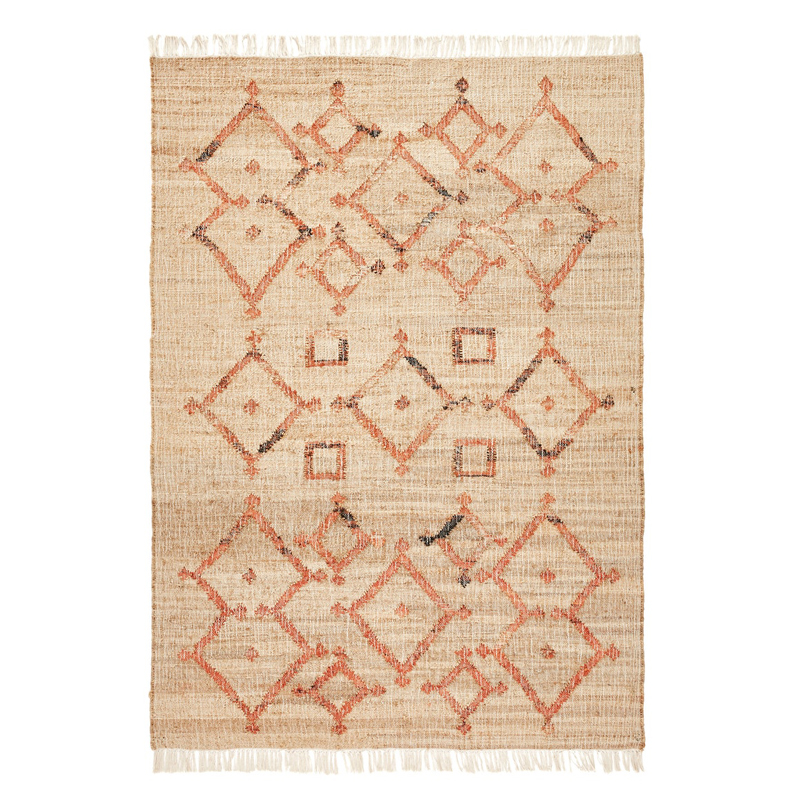 Ковер Ornament Carpet джут и хлопок Бежевый Красный Ковер Ornament Carpet джут и хлопок Бежевый Красный в Орле | Loft Concept